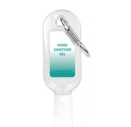 Hand Sanitiser With Clip 30ml Carabiner